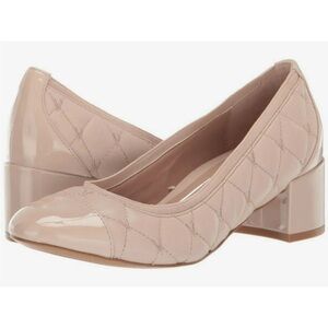 Vionic Tan Quilted Block Heel Ruby Pumps